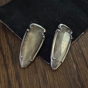 Kendra Scott Silver and Gray Earrings